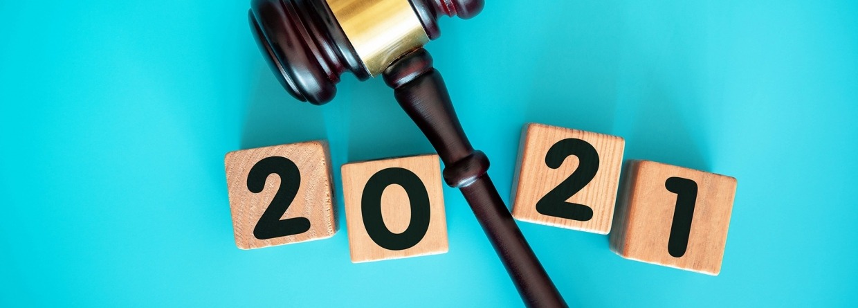 Nieuw jaar 2021 blok en hamer